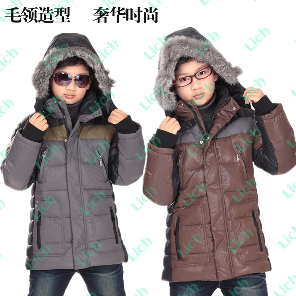 Пуховик детский с мехом на капюшоне