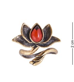 AM-3859 Кольцо «Лотос Райский» (латунь, янтарь)