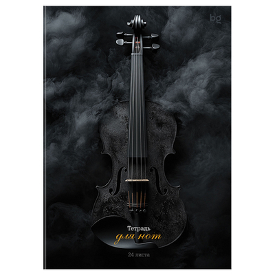 Тетрадь для нот 24л., А4, на скрепке BG "Антрацит", (вертик.) ТН4ск24 57827