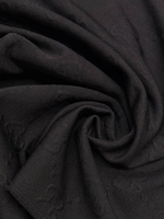 Трикотаж п/э Gucci черный с лого