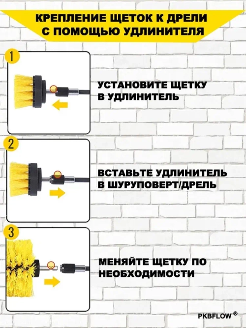YICITY Набор щеток для химчистки и полировки авто 12 шт профессиональные насадки для дрели/шуруповерта, чистка салона, дисков, кузова (износостойкие, универсальные для авто и дома)
