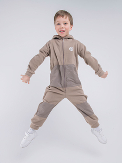 Комбинезон флисовый со вставками "Кофейный"