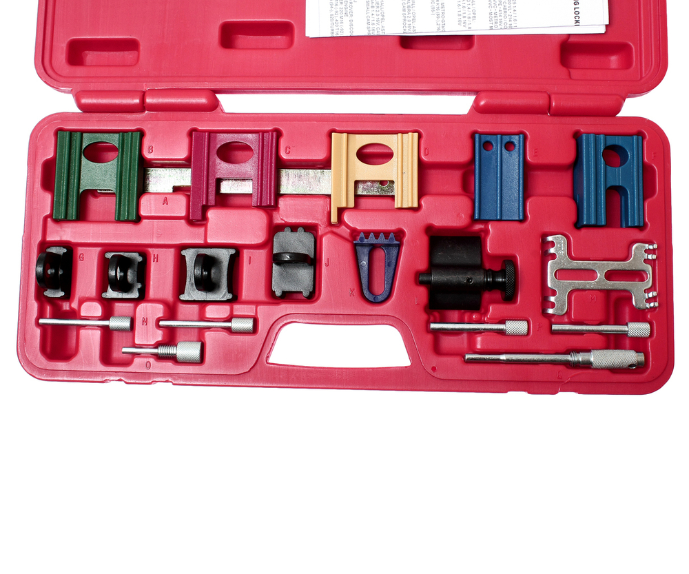 Фиксатор распредвала для установки фаз ГРМ универсальный 19 предметов в кейсе JTC