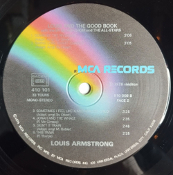 Винтажная виниловая пластинка LP Louis Armstrong And The All Stars With The Sy Oliver Choir Louis And The Good Book (France 1978)