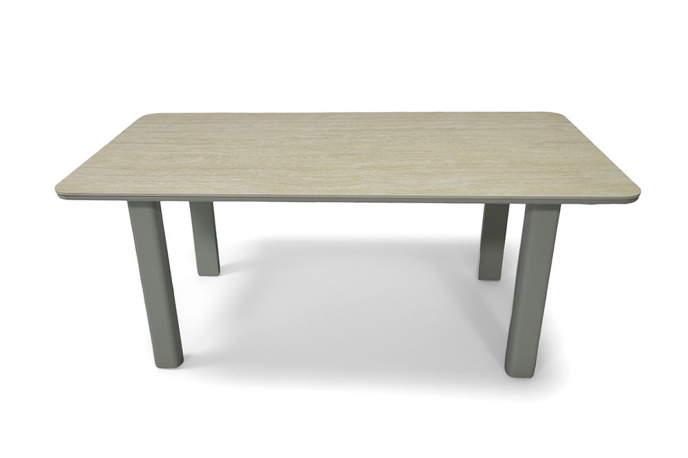 "Витория" обеденный стол из алюминия, столешница из искусственного камня