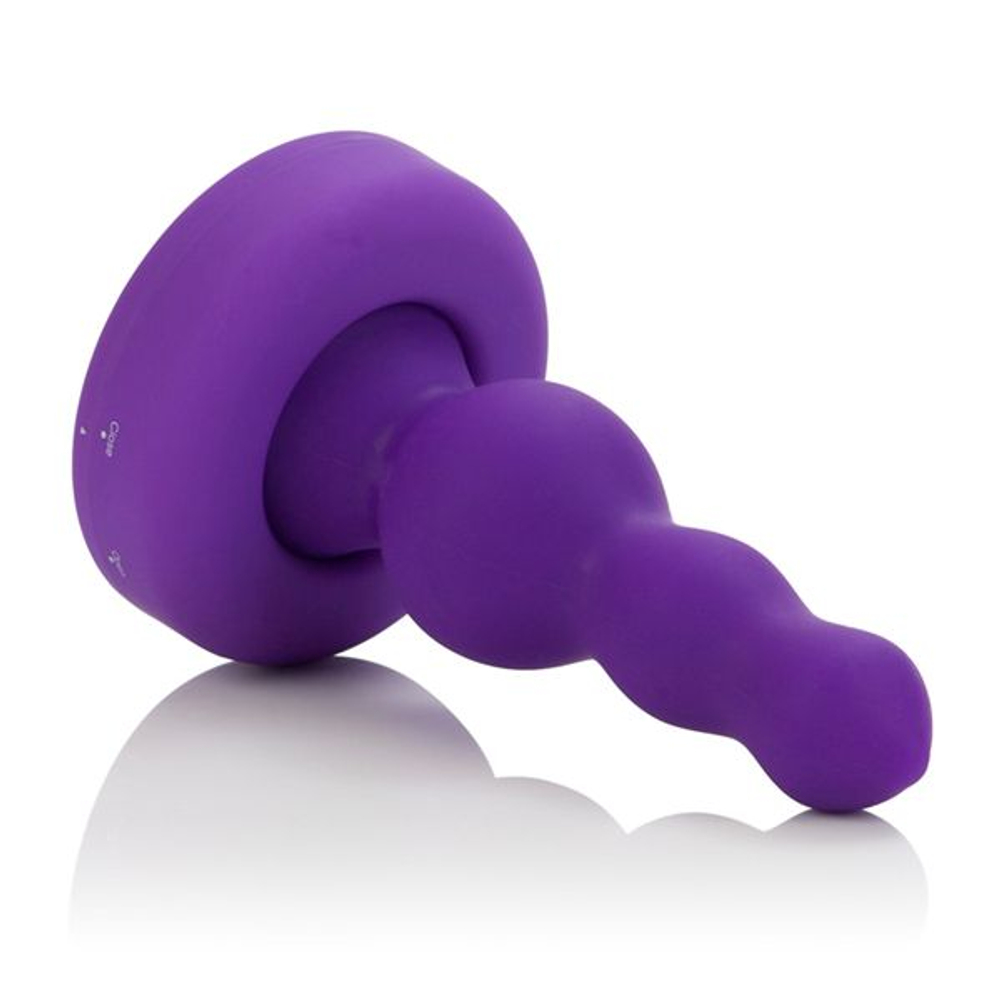 Фиолетовый трехуровневый анальный плаг с 10 функциями - 13 см. (Цвет: фиолетовый)