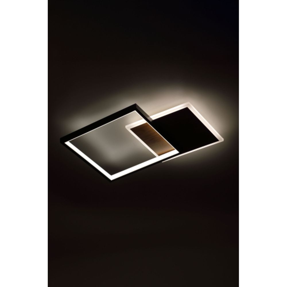 Светильник потолочный светодиодный ЭРА Модерн Ferre CLL-1-60-RC BK+Wood с ДУ 3K-6,5К черный-дерево