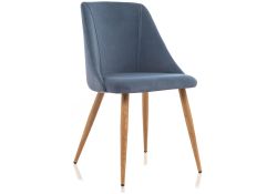 Стул на металлокаркасе Morgan blue / wood