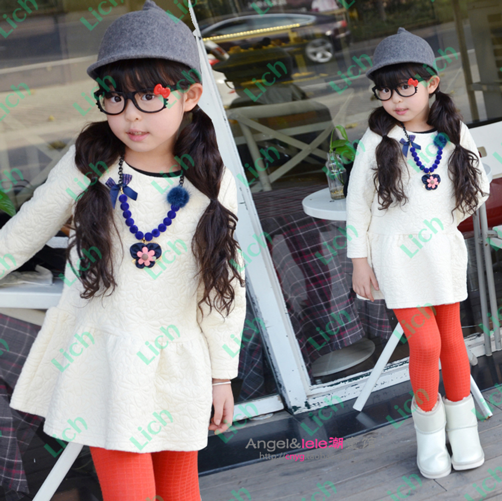 Платье детское однотонное из стеганой ткани