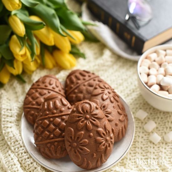 Пряничная доска Пасхальные яйца с цветами