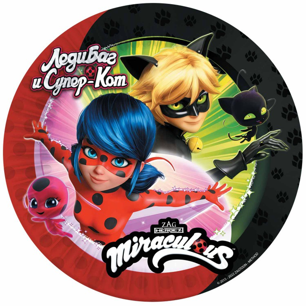 Купить одноразовые тарелки с героями Леди Баг и Супер кот
