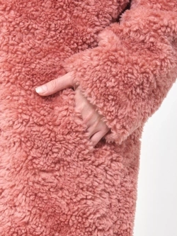 Шуба женская из овечьей шерсти чебурашка тедди, SilverFox (арт. S1188rm012bz)