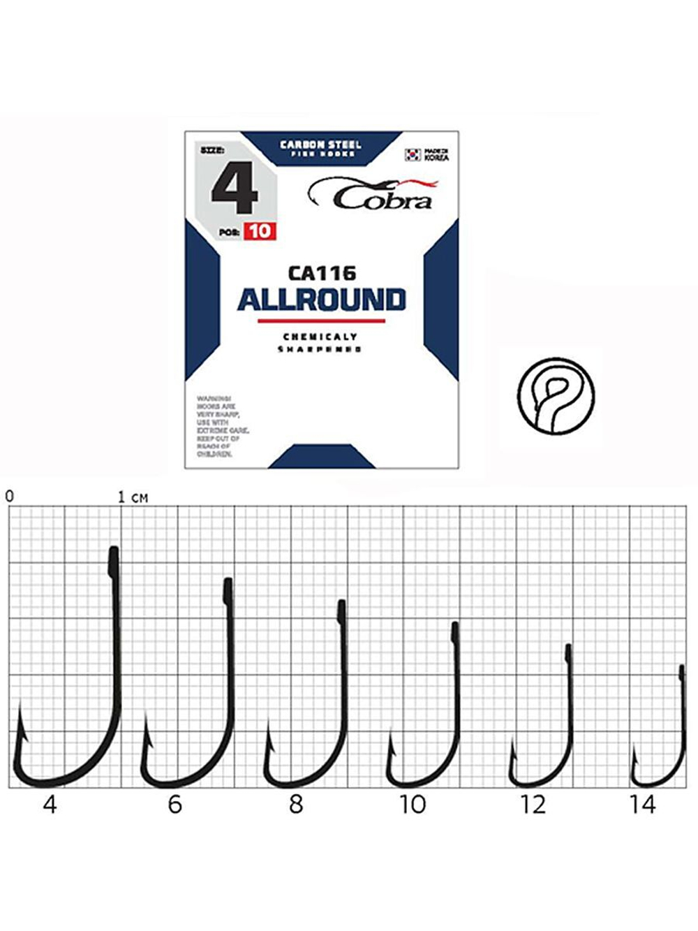 Крючки Cobra Allround CRYSTAL серии CA116 размер 006 (упк.10шт.)