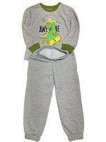 1060 Костюм детский 2-х нитка начес серый меланж (64-122/128)