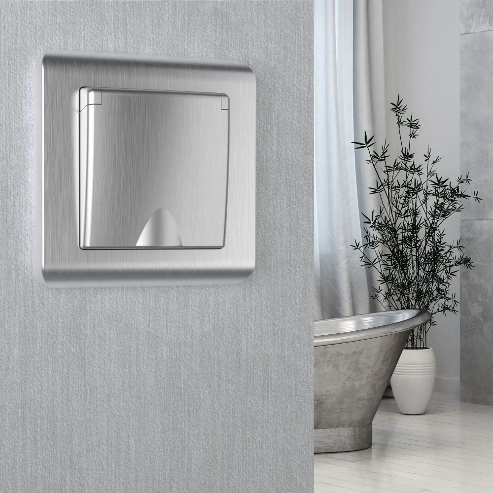 Рамка на 1 пост Stream (серебряный) W0012106