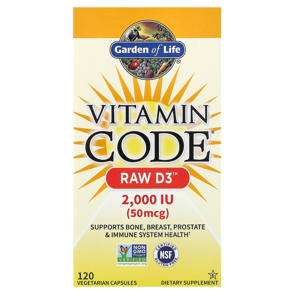 Garden of Life, Vitamin Code®, RAW D3™, 120 вегетарианских капсул
