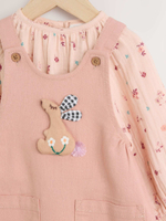 Боди с длинным рукавом и комбинезон в комлекте для малышей Next E65-355, Розовый