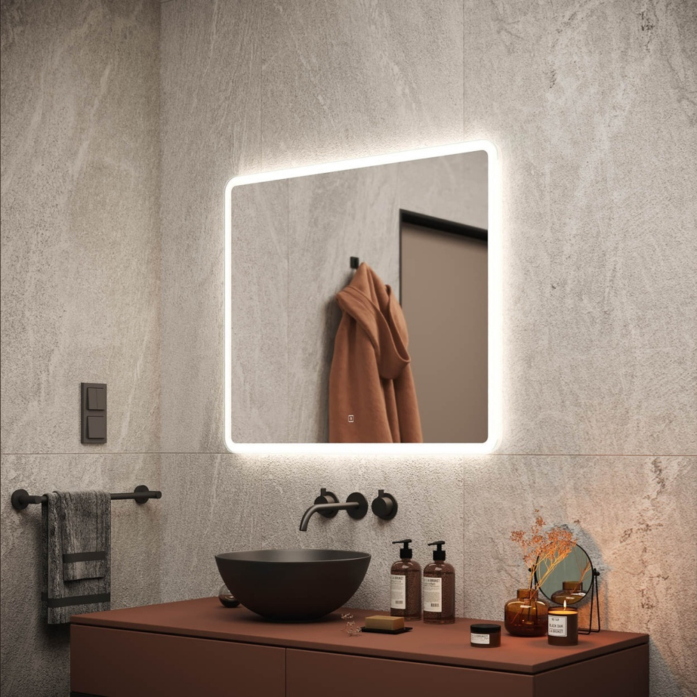 Зеркало для ванной комнаты SANCOS Arcadia 800х700 с подсветкой, арт. AR800