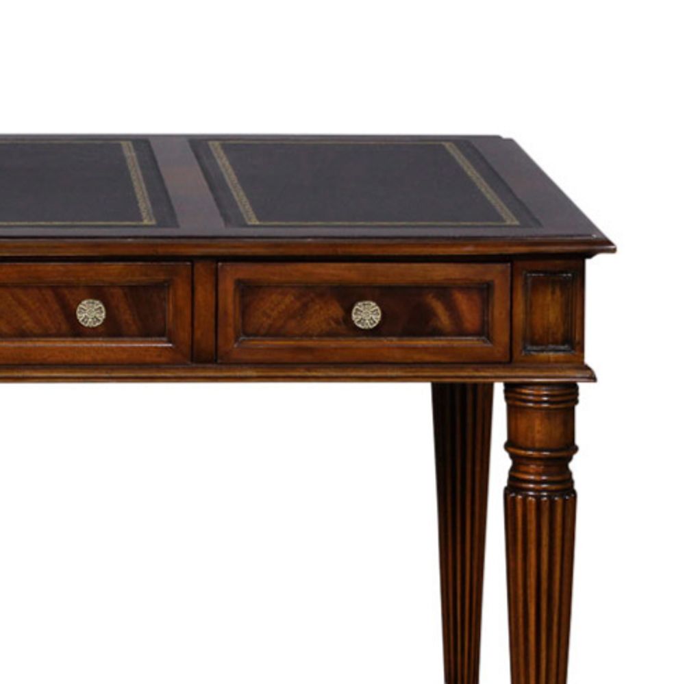 Письменный стол "Ирэн" с коричневой кожей