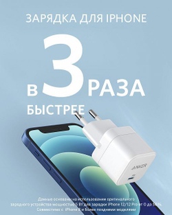 Сетевое зарядное устройство Anker PowerPort III Cube 20 Вт