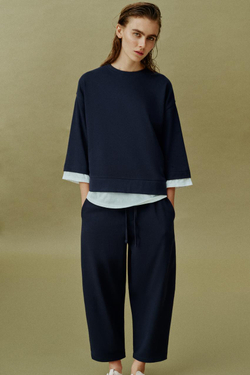 ZARA КОМБИНИРОВАННАЯ ТОЛСТОВКА С ДЛИННЫМИ РУКАВАМИ, МОРСКОЙ СИНИЙ