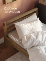 Кровать 90х200, Тарва, односпальная, детская и взрослая, из массива дерева, с основанием, бейц, IKEA