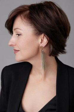 Серьги пусеты с длинными цепочками, оттенок золото антик