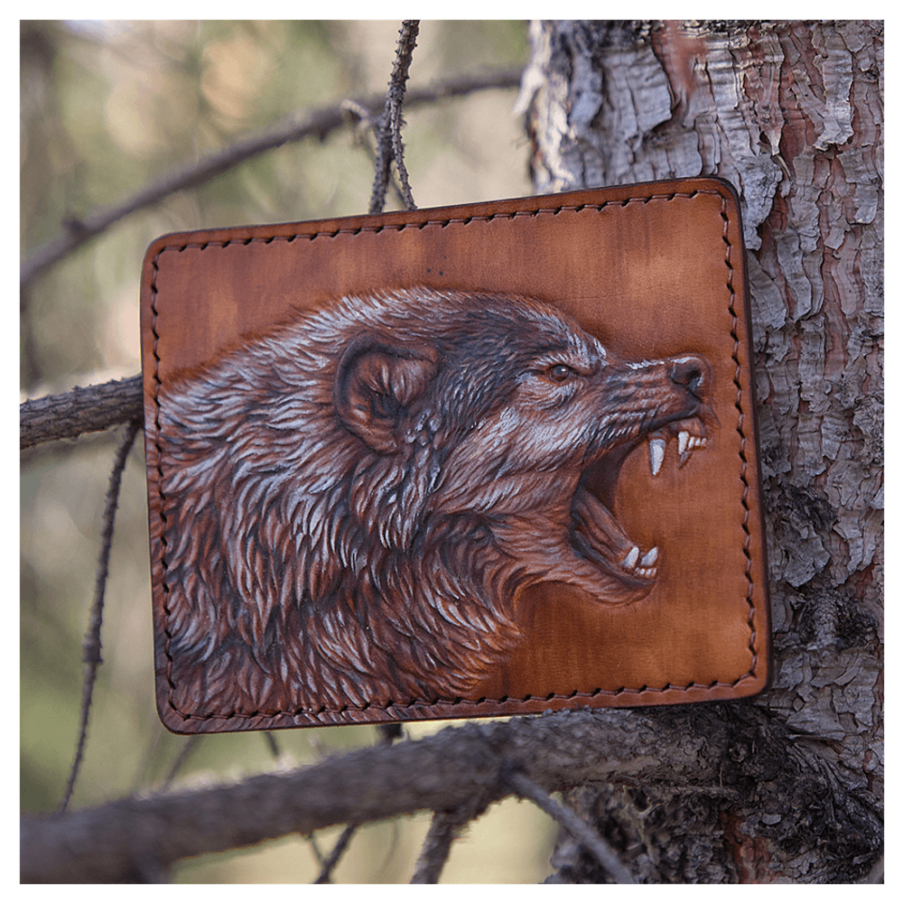 Кожаный картхолдер «Волк»