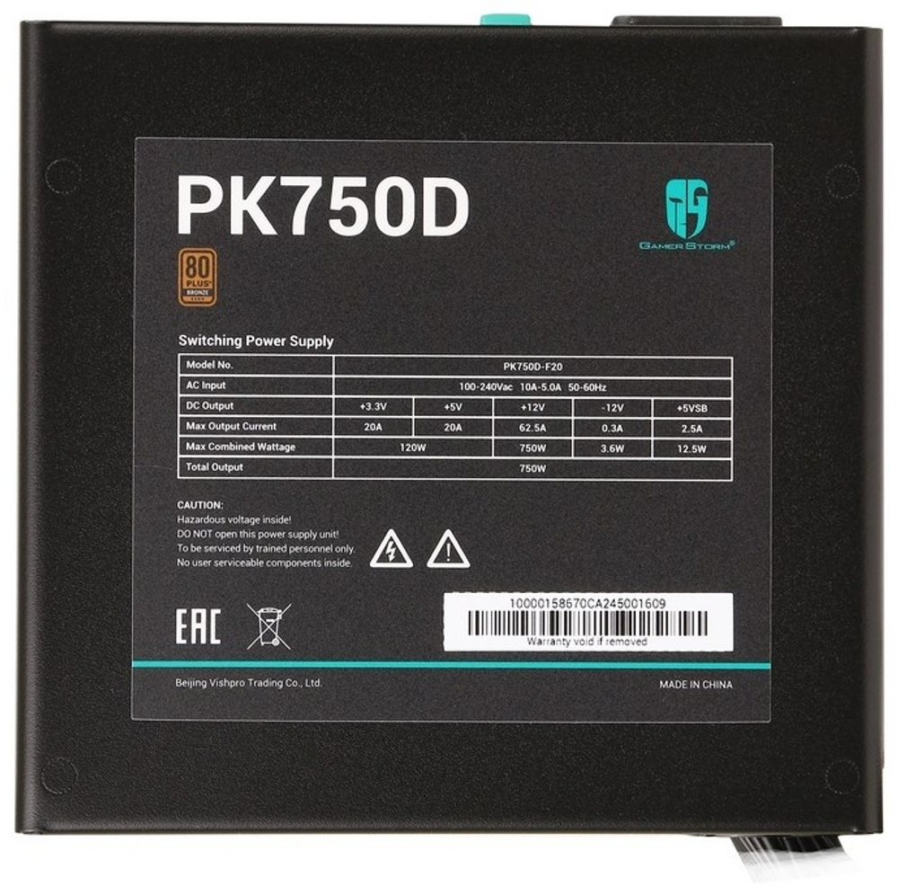 Блок питания GamerStorm PK750D-F20 750 Вт