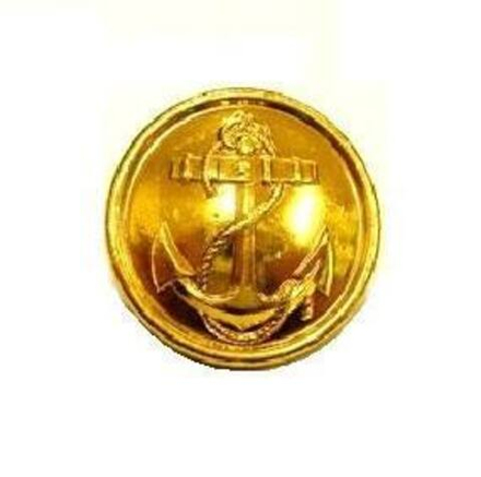 Пуговица золотая 22 мм Якорь ВМФ