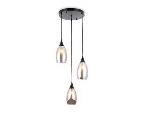 Подвесной светильник TR3550/3 BK/SM черный/дымчатый E14 max 40W 370*130*1000