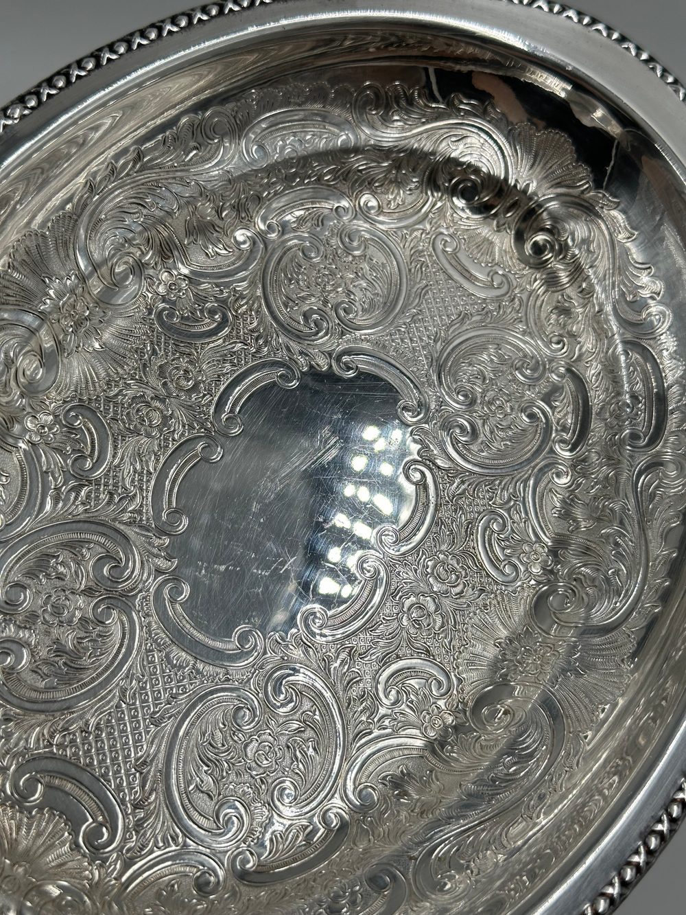 Блюдо посеребренное