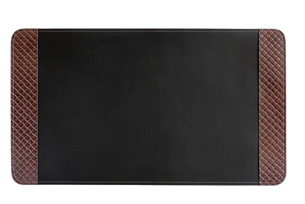 Настольный набор канцелярии из кожи люкс Комфорт цвет FG Brown /черный 7 предметов