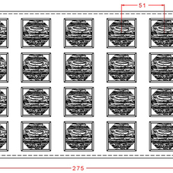 447 | Форма для шоколадных конфет "Квадрат 35мм" (275*175 мм)