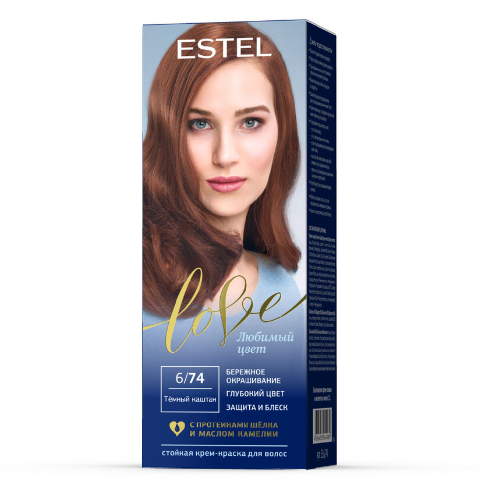 Краска для волос Estel Love темный каштан 6/74