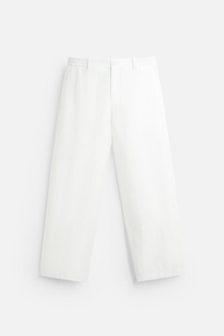 ZARA БРЮКИ ИЗ СМЕСОВОГО ЛИОЦЕЛЛА, БЕЛЫЙ