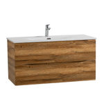 Тумба с раковиной подвесная BelBagno MARINO-CER-MINI-1000-2C-SO-RR-P Rovere Rustico, раковина белая BB-8099-3-100