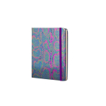 Записная книжка, А7, Alingar, 7БЦ, ПВХ (голография), на резинке, клетка, 96 л., "Рептилия"