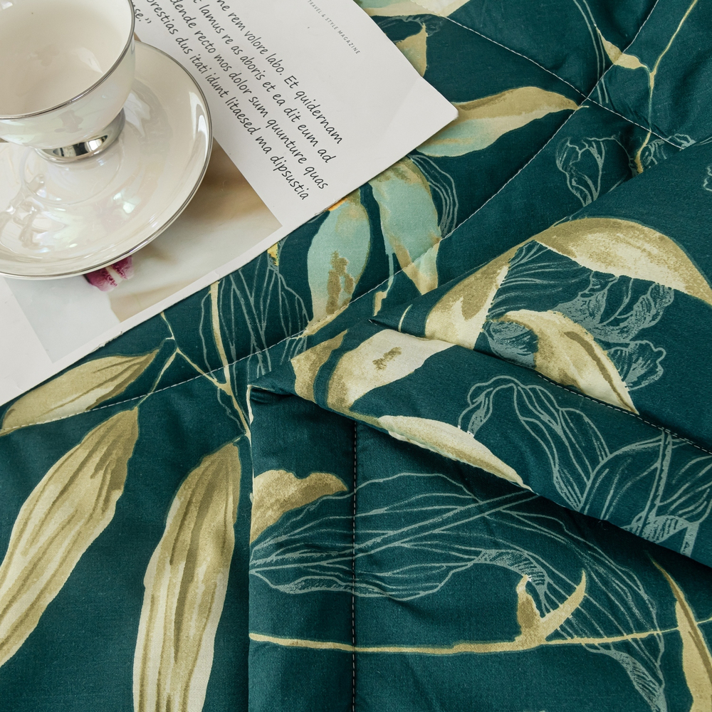 Комплект постельного белья Сатин с Одеялом 100% хлопок на резинке OBR131