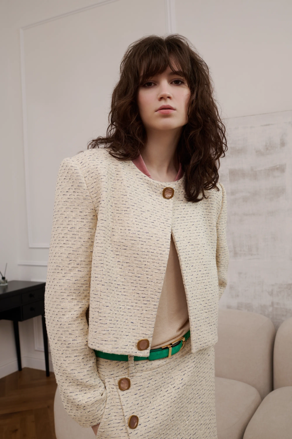 Костюм с юбкой, разноцветный