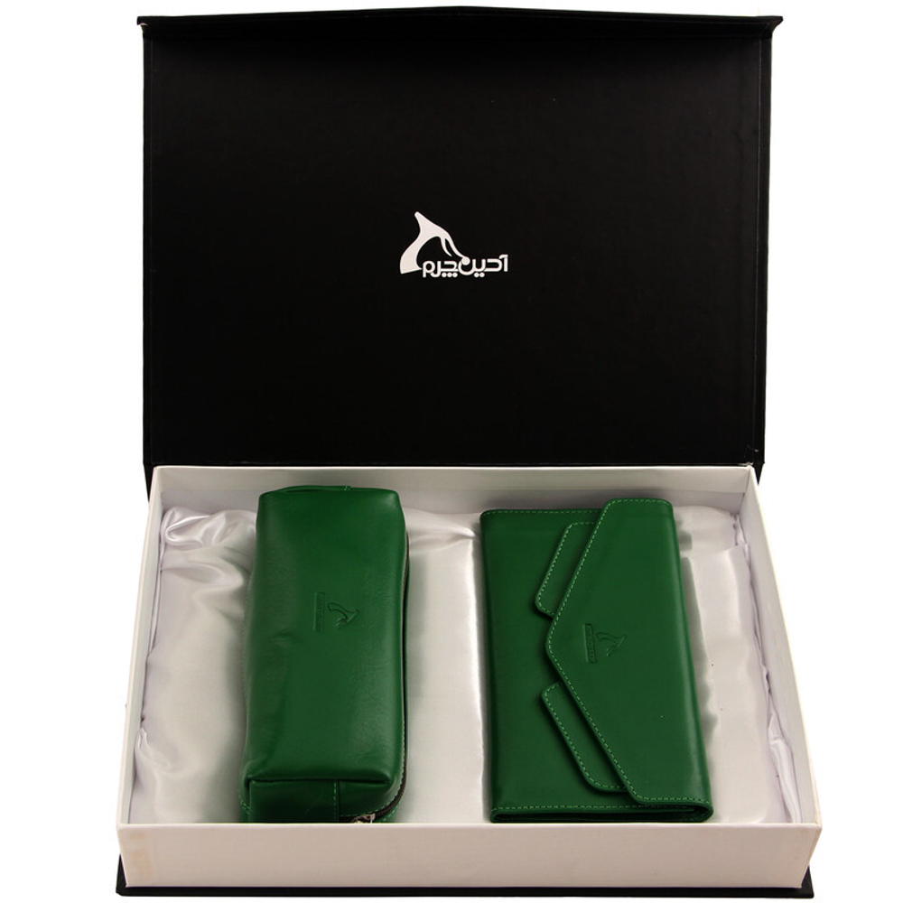 Подарочный женский набор кошелек и косметичка Barez Leather натуральная кожа Иран DS46.nw 914