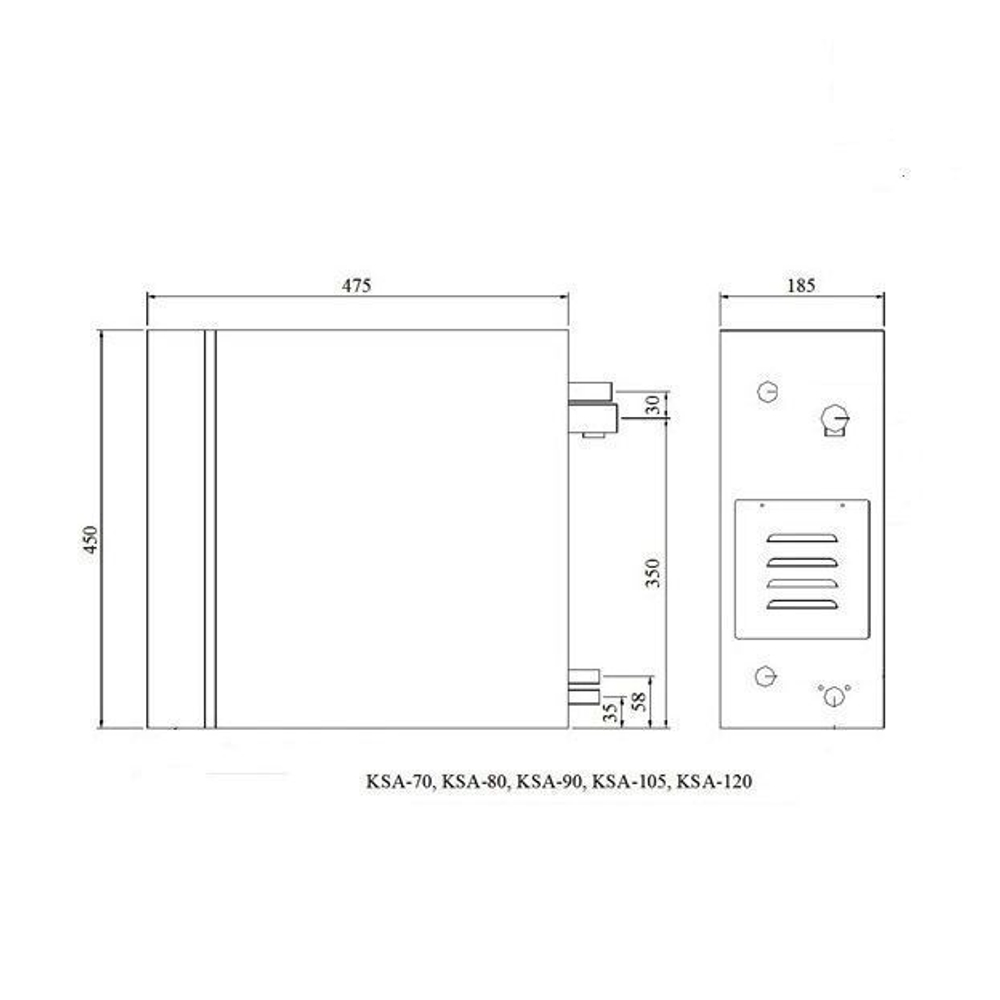 Парогенератор Coasts KSA-120 12 кВт 380В с выносным пультом KS-150