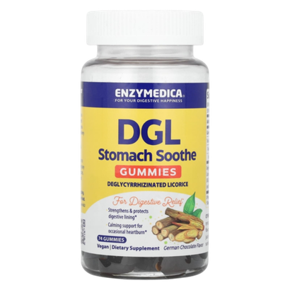 Enzymedica DGL Stomach Soothe Gummies 74 veg gummies, Экстракт солодки