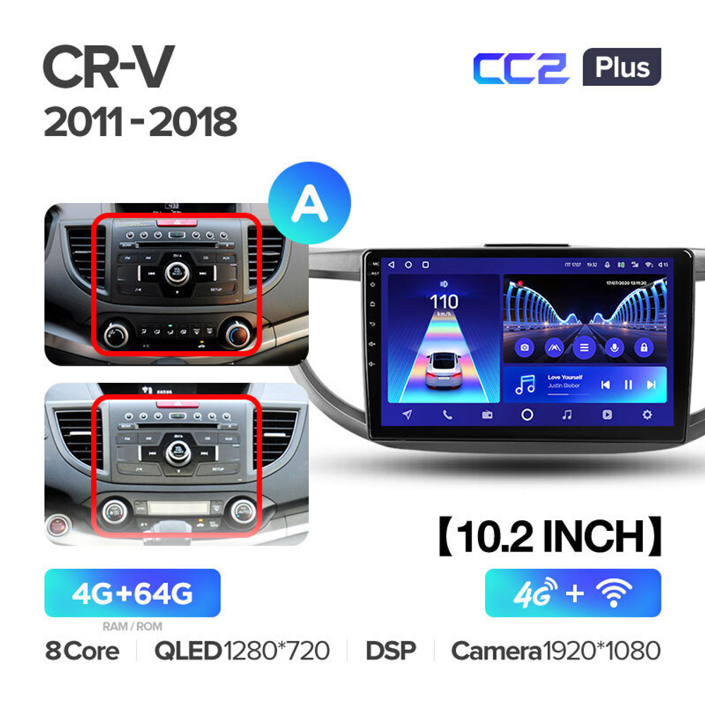 Teyes CC2 Plus 10.2" для Honda CR-V 2011-2018