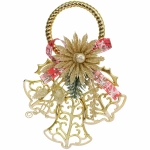 Украшение новогоднее «Ажурные колокольчики» 19,5*25,5 см, Золото