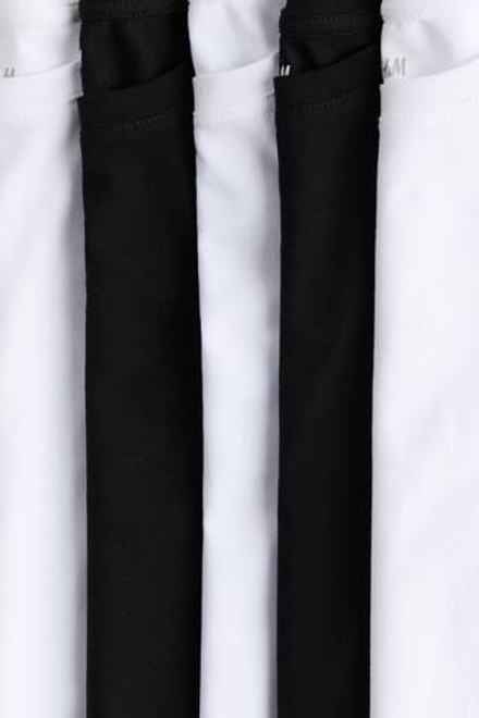 H&M Набор из 5 футболок из хлопкового джерси, белый/черный