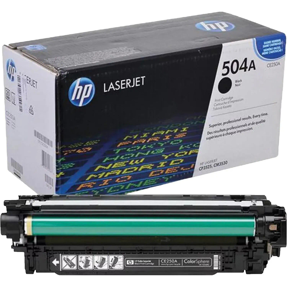 Картридж лазерный HP 504A CE250A чер. для LJ CP3525/CM3530
