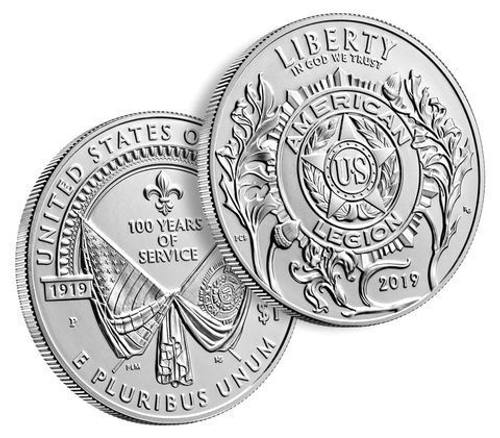1 доллар. Американский легион. 100 лет со дня основания. США. 2019 г. UNC