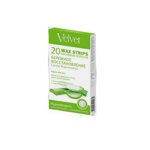 ВЕЛЬВЕТ Депил Воск Полоски д/ЧувК 20шт Бережное Восст (00980) !!!**
