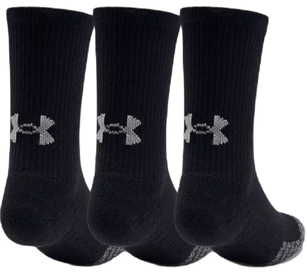 Теннисные носки Under Armour Youth HeatGear Crew Socks 3-Pack - Black